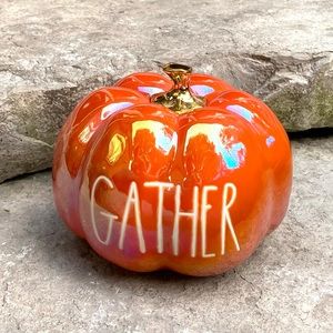 Rae Dunn GATHER Iridescent Medium Pumpkin